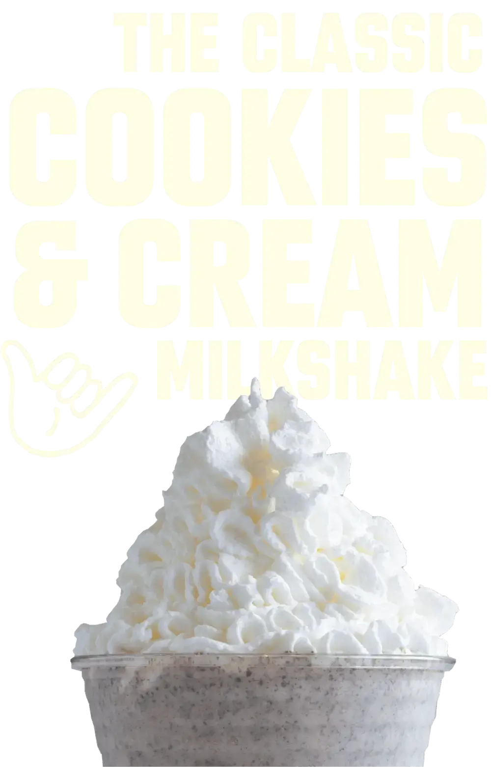 Promotional Image of the Classic Cookies and Cream Shake from Burger Lounge - Mobile Version